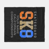 Voeg naamsverandering Text SK8 Skateboard kampioen Fleece Deken (Voorkant (Horizontaal))