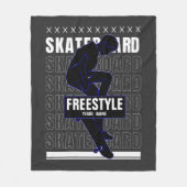 Voeg naamswijziging Freestyle Skateboard Rider toe Fleece Deken (Voorkant)