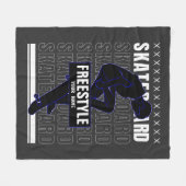 Voeg naamswijziging Freestyle Skateboard Rider toe Fleece Deken (Voorkant (Horizontaal))