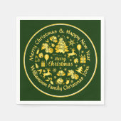 Voeg naamswijziging Gold Green Kerstmis 20xx toe Servet (Voorkant)