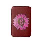 Voeg naamswijziging toe Ze heeft roze zonnebloem g Badmat (Voorkant Verticaal)