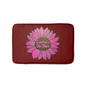 Voeg naamswijziging toe Ze heeft roze zonnebloem g Badmat (Voorkant)