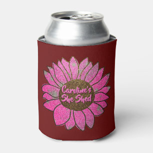Voeg naamswijziging toe Ze heeft roze zonnebloem g Blikjeskoeler