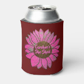 Voeg naamswijziging toe Ze heeft roze zonnebloem g Blikjeskoeler (Blikje Achterkant)