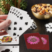 Voeg naamswijziging toe Ze heeft roze zonnebloem g Pokerkaarten (Insitu)