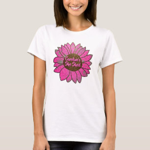 Voeg naamswijziging toe Ze heeft roze zonnebloem g T-shirt