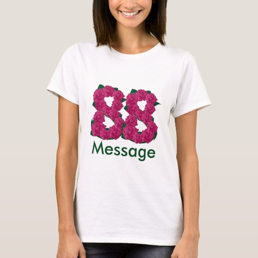 Voeg naamtekst 88 88e verjaardag toe t-shirt (Voorkant)
