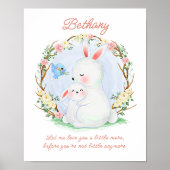 Voeg naamtekst toe, 2 Bunny Rabbits & Bluebird Nur Poster (Voorkant)