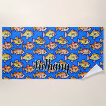 Voeg naamtekst toe, Abstracte gouden vis in blauw