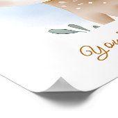 Voeg naamtekst toe, Baby Deer Fawn Woodland Blue S Poster (Hoek)