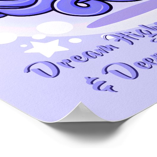 Voeg Naamtekst toe, Blauwe Baby Octopus in Bel in  Poster (Hoek)