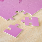 Voeg naamtekst toe, Cute Shabby Chic Kitten, Roze  Legpuzzel (Zijkant)