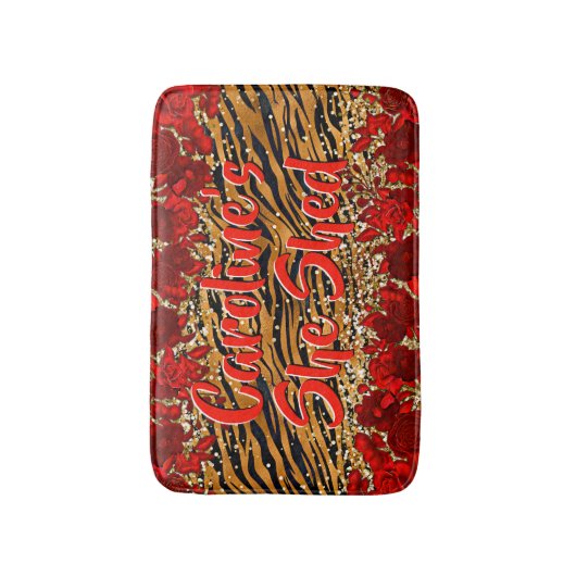 Voeg naamtekst toe die ze heeft gemaakt met de rod badmat (Voorkant Verticaal)