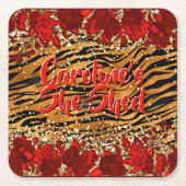 Voeg naamtekst toe die ze heeft gemaakt met de rod kartonnen onderzetters (Voorkant)