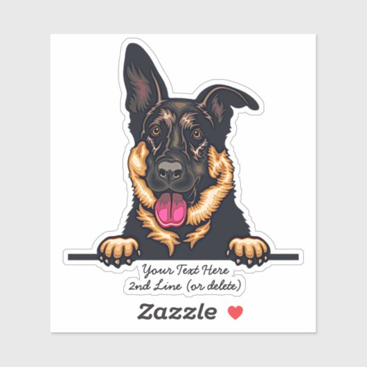Voeg naamtekst toe, Duitse Shepherd Dog Sticker (Vel)