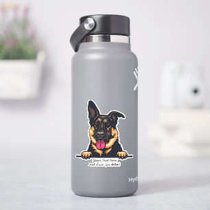 Voeg naamtekst toe, Duitse Shepherd Dog Sticker