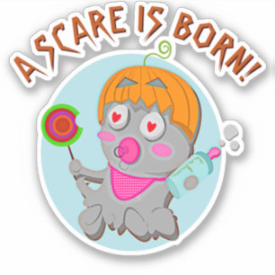 Voeg naamtekst toe, een zorg wordt geboren, een Mo Sticker