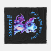 Voeg naamtekst toe - gewoon een meisje dat van dra fleece deken (Voorkant (Horizontaal))