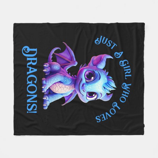 Voeg naamtekst toe - gewoon een meisje dat van dra fleece deken (Voorkant (Horizontaal))