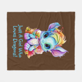 Voeg naamtekst toe - gewoon een meisje dat van dra fleece deken (Voorkant (Horizontaal))