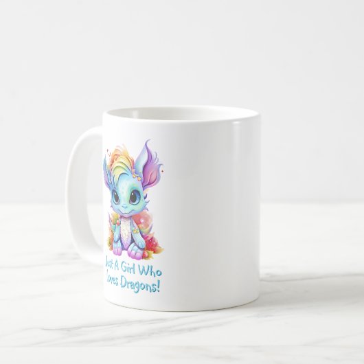 Voeg naamtekst toe - gewoon een meisje dat van dra koffiemok (Voorkant links)