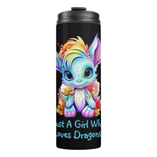 Voeg naamtekst toe - gewoon een meisje dat van dra thermosbeker (Voorkant)