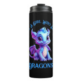 Voeg naamtekst toe - gewoon een meisje dat van dra thermosbeker (Voorkant)