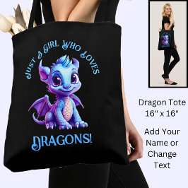Voeg naamtekst toe - gewoon een meisje dat van dra tote bag