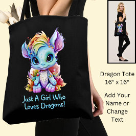 Voeg naamtekst toe - gewoon een meisje dat van dra tote bag