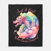 Voeg naamtekst toe, gewoon een meisje dat van drak fleece deken (Voorkant)