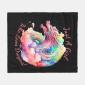 Voeg naamtekst toe, gewoon een meisje dat van drak fleece deken (Voorkant (Horizontaal))