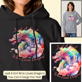 Voeg naamtekst toe, gewoon een meisje dat van drak hoodie