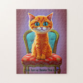Voeg naamtekst toe, Ginger Cat Kitten Sitting op d Legpuzzel (Verticaal)