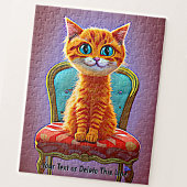 Voeg naamtekst toe, Ginger Cat Kitten Sitting op d Legpuzzel
