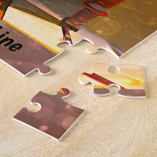 Voeg naamtekst toe, Ginger Cool Cat Sunbril & Pian Legpuzzel (Zijkant)