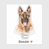 Voeg naamtekst toe, het Duitse Schaapherderschilde Sticker (Vel)