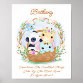 Voeg naamtekst toe, mandje babydierentuin poster (Voorkant)