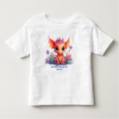 Voeg naamtekst toe, Oranje roze Baby Dragon Kinder Shirts (Voorkant)