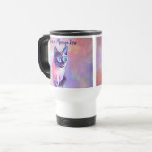 Voeg naamtekst toe, Pastels Painted Siamese Cat Reisbeker (Voorkant links)