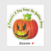 Voeg naamtekst toe, pompoen op een dag houdt Gobli Sticker (Vel)