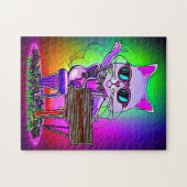 Voeg naamtekst toe, Rock Star Cat Piano Musician S Legpuzzel (Horizontaal)