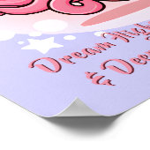 Voeg naamtekst toe, Roze Baby Octopus in Bubbel in Poster (Hoek)