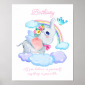 Voeg naamtekst toe, Vliegende olifant en Bluebird  Poster (Voorkant)