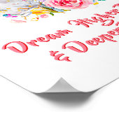 Voeg naamtekst toe, zachte zwaan met roze rozenblo poster (Hoek)