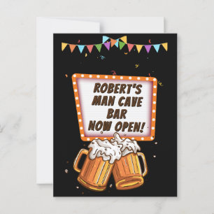 Voeg naamwijzigingstekst toe Man Cave Bar Bier Briefkaart