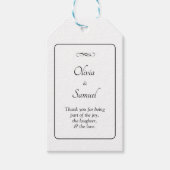Voeg Namen, & Bericht toe, Zwart Wit, Cadeaulabel (Voorkant)