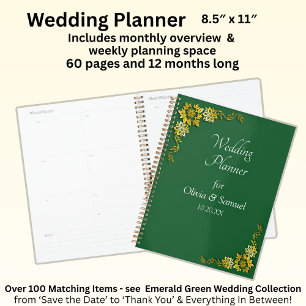 Voeg Namen & Datum Smaragdgroen & Goud toe Planner