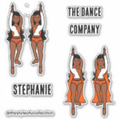 Voeg namen Majorette / Dancer Stickers Sinaasappel (Voorkant)