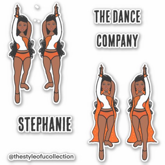 Voeg namen Majorette / Dancer Stickers Sinaasappel (Voorkant)