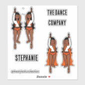 Voeg namen Majorette / Dancer Stickers Sinaasappel (Vel)